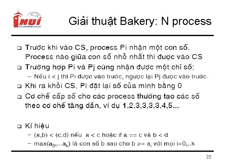 Giải thuật Bakery: N process 22 