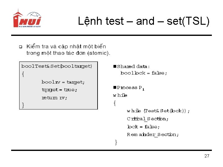 Lệnh test – and – set(TSL) 27 