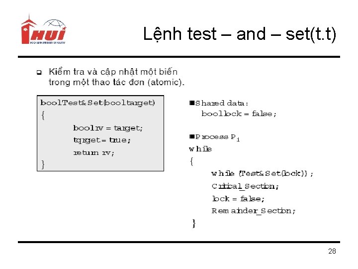 Lệnh test – and – set(t. t) 28 