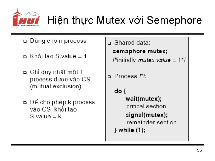 Hiện thực Mutex với Semephore 36 