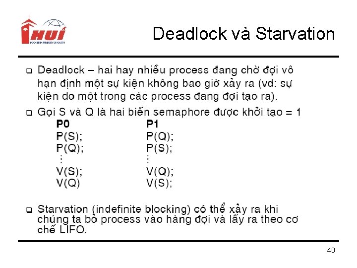Deadlock và Starvation 40 