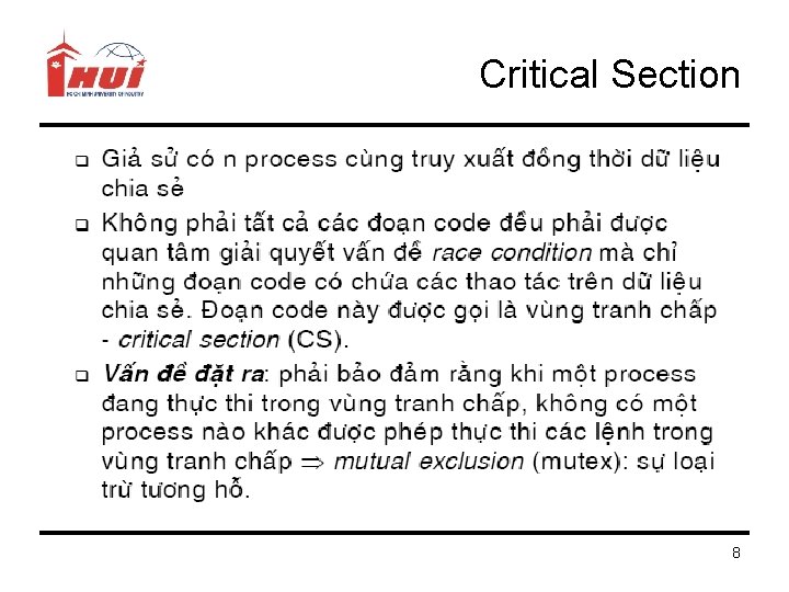 Critical Section 8 