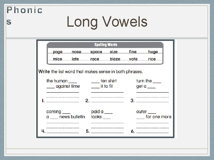 Long Vowels 