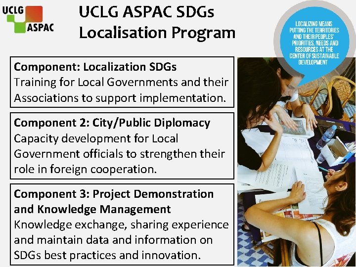 UCLG ASPAC SDGs Localisation Program Component: Localization SDGs Training for Local Governments and their