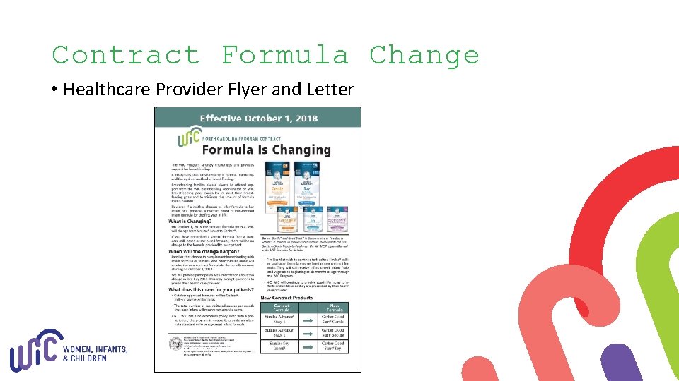 Contract Formula Change • Healthcare Provider Flyer and Letter 
