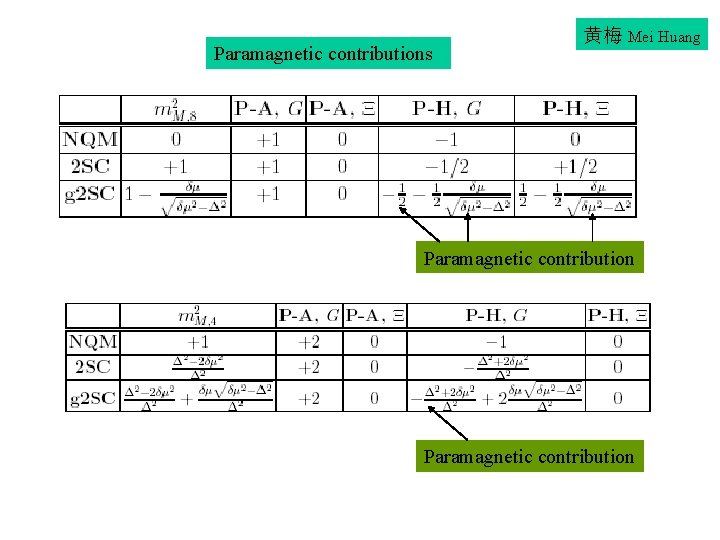 Paramagnetic contributions 黄梅 Mei Huang Paramagnetic contribution 