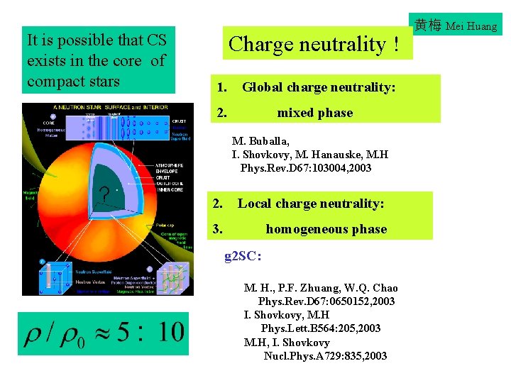 It is possible that CS exists in the core of compact stars Charge neutrality