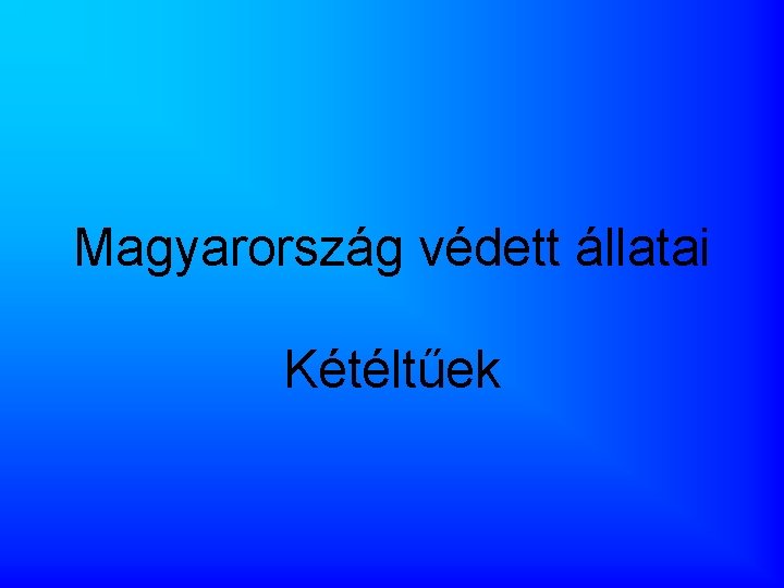 Magyarország védett állatai Kétéltűek 