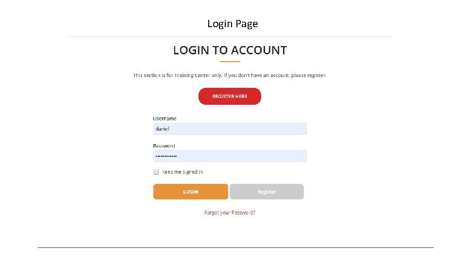 Login Page 