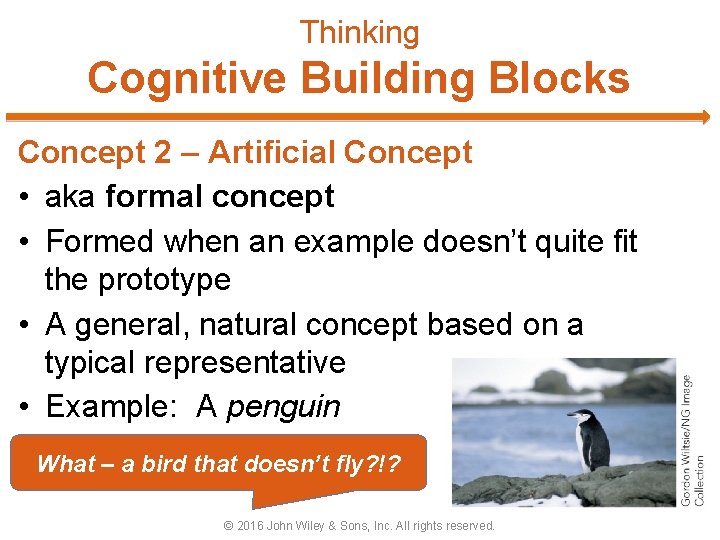 Thinking Cognitive Building Blocks Concept 2 – Artificial Concept • aka formal concept •