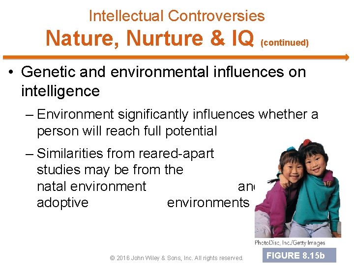 Intellectual Controversies Nature, Nurture & IQ (continued) • Genetic and environmental influences on intelligence