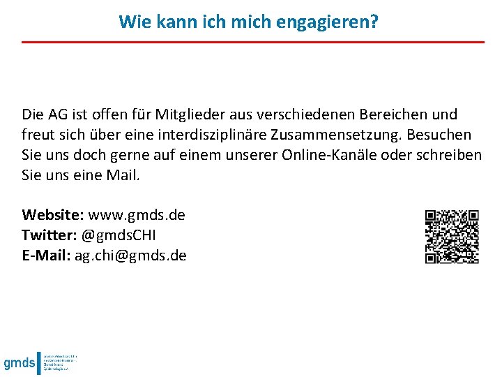 Wie kann ich mich engagieren? Die AG ist offen für Mitglieder aus verschiedenen Bereichen