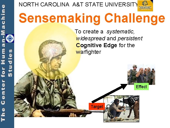 NORTH CAROLINA A&T STATE UNIVERSITY Sensemaking Challenge To create a systematic, widespread and persistent
