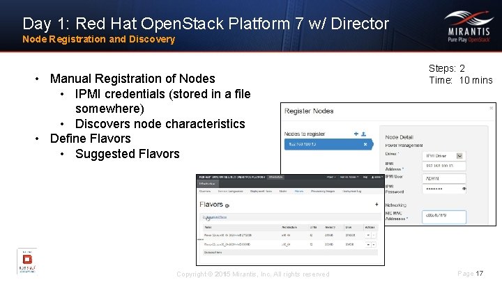 Day 1: Red Hat Open. Stack Platform 7 w/ Director Node Registration and Discovery