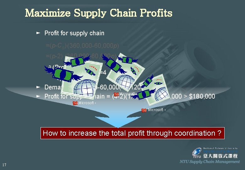 Maximize Supply Chain Profits ► Profit for supply chain =(p-Cs) (360, 000 -60, 000