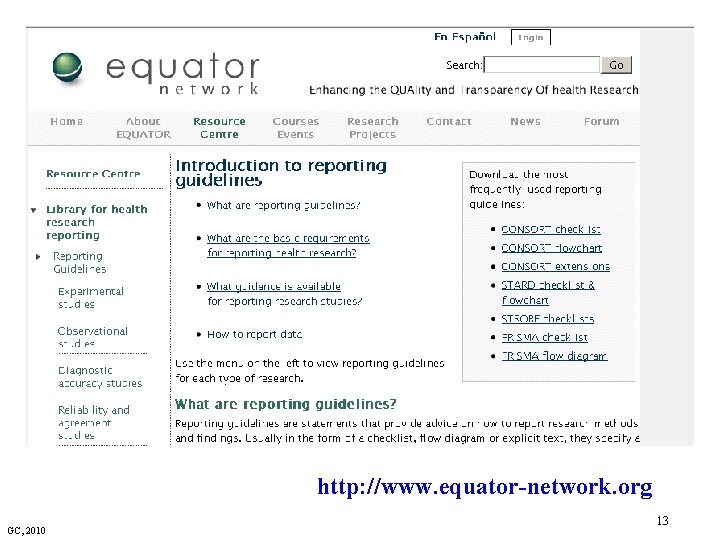 http: //www. equator-network. org GC, 2010 13 