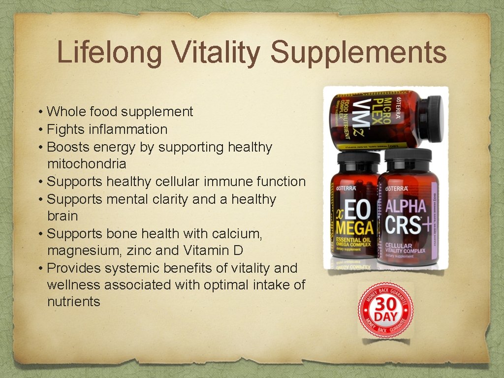 Lifelong Vitality Supplements • Whole food supplement • Fights inflammation • Boosts energy by