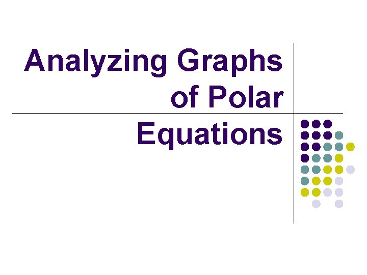 Analyzing Graphs of Polar Equations 