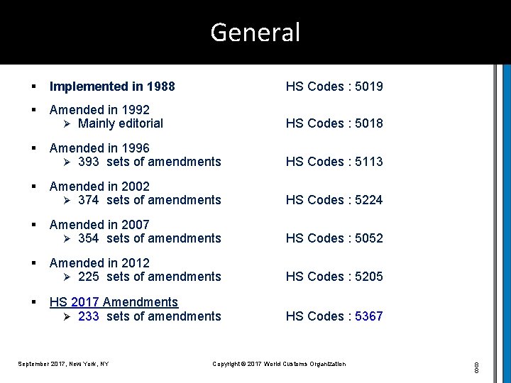 General § Implemented in 1988 § Amended in 1992 Ø Mainly editorial § Amended