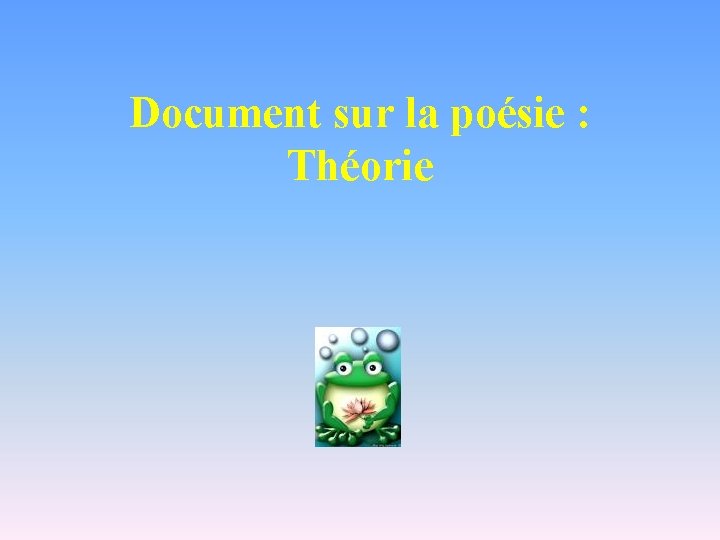 Document sur la poésie : Théorie 