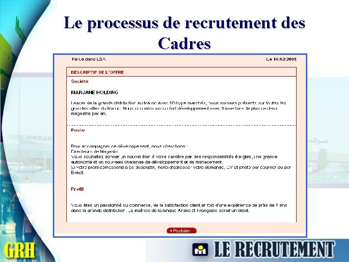 Le processus de recrutement des Cadres 