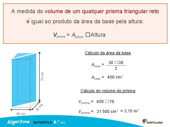 A medida do volume de um qualquer prisma triangular reto e igual ao produto