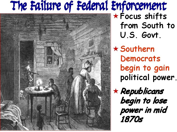 The Failure of Federal Enforcement « Focus shifts from South to U. S. Govt.