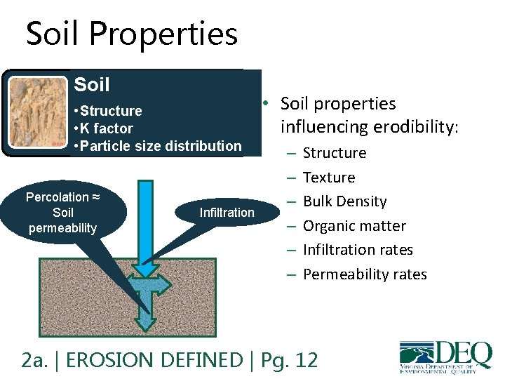 Soil Properties Soil • Structure • K factor • Particle size distribution Percolation ≈ Soil Properties Soil • Structure • K factor • Particle size distribution Percolation ≈