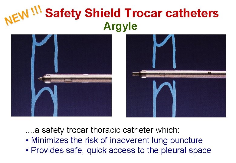 !! Safety Shield Trocar catheters ! W E N Argyle . . a safety