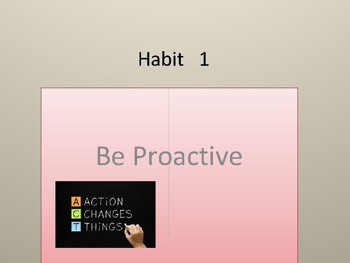 Habit 1 Be Proactive 