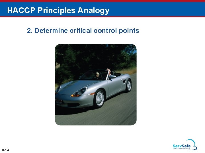HACCP Principles Analogy 2. Determine critical control points 8 -14 