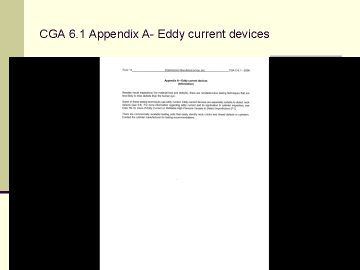 CGA 6. 1 Appendix A- Eddy current devices 