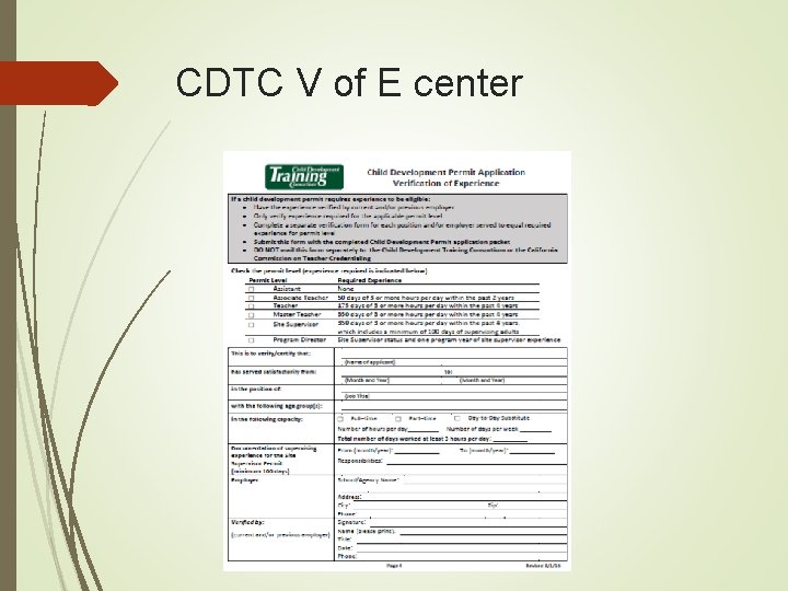 CDTC V of E center 