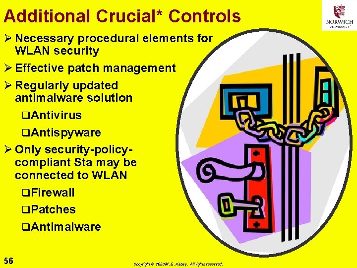 Additional Crucial* Controls Ø Necessary procedural elements for WLAN security Ø Effective patch management