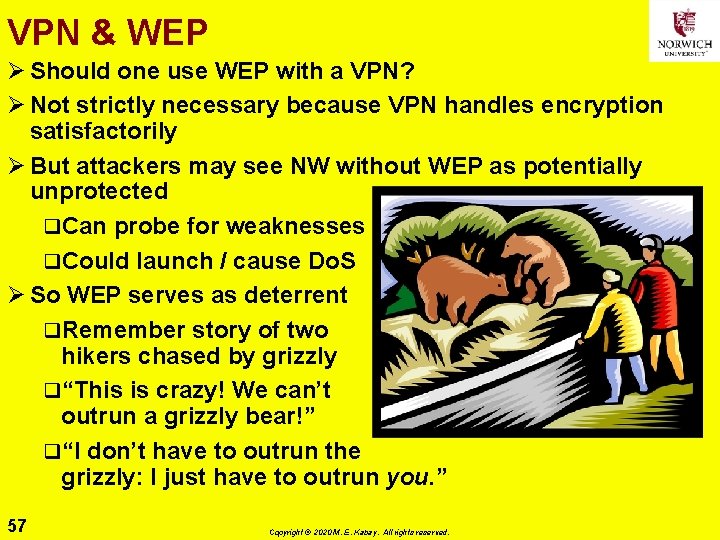 VPN & WEP Ø Should one use WEP with a VPN? Ø Not strictly
