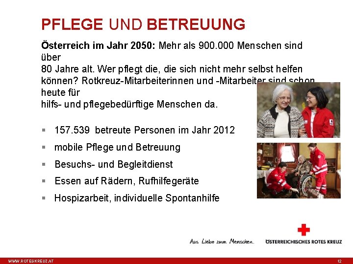 PFLEGE UND BETREUUNG Österreich im Jahr 2050: Mehr als 900. 000 Menschen sind über