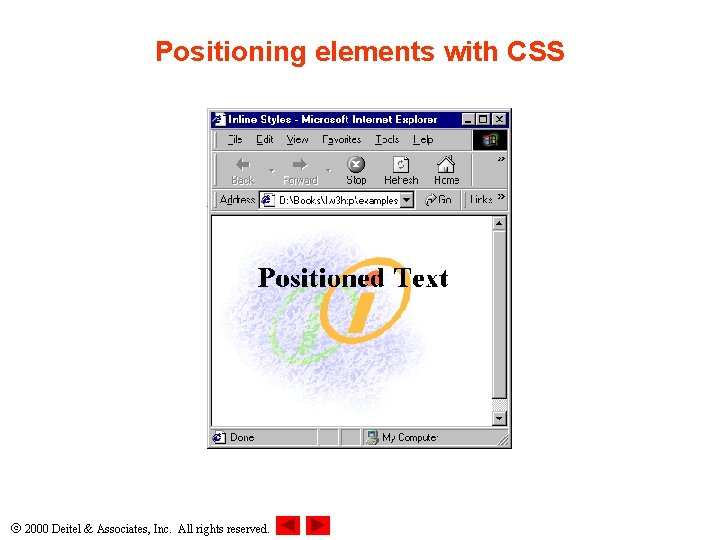 Positioning elements with CSS 2000 Deitel & Associates, Inc. All rights reserved. 