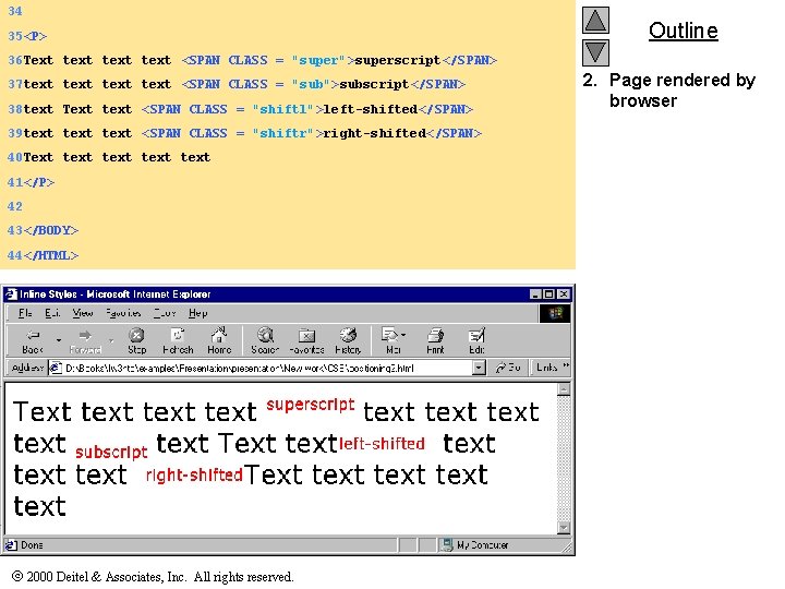 34 35<P> Outline 36 Text text <SPAN CLASS = "super">superscript</SPAN> 37 text <SPAN CLASS