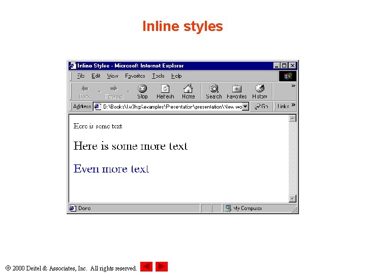 Inline styles 2000 Deitel & Associates, Inc. All rights reserved. 