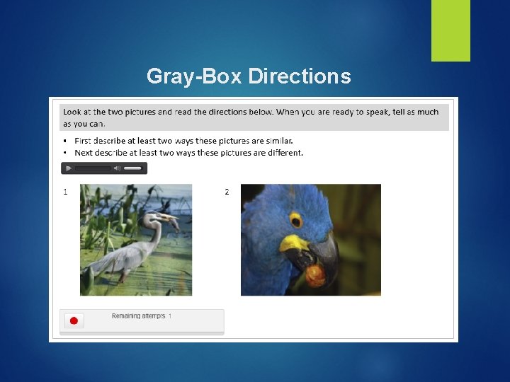 Gray-Box Directions Gray-Box Directions