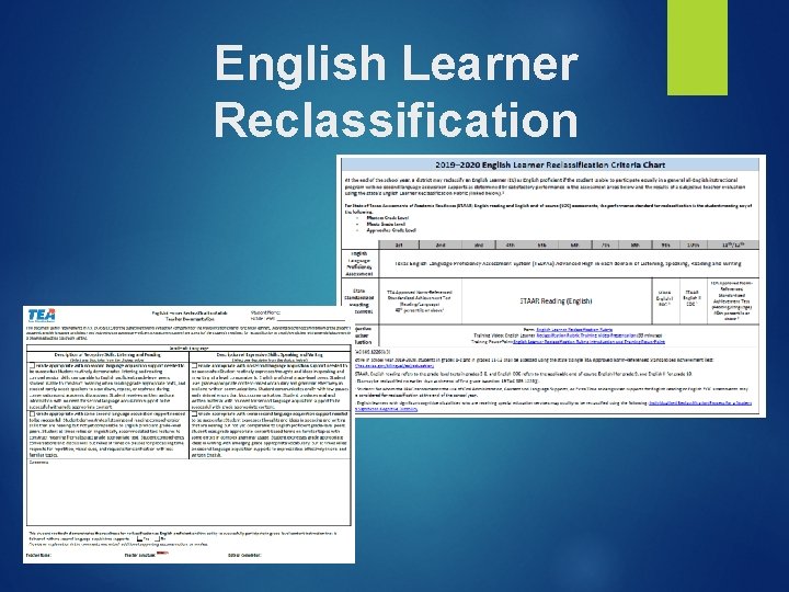 English Learner Reclassification English Learner Reclassification