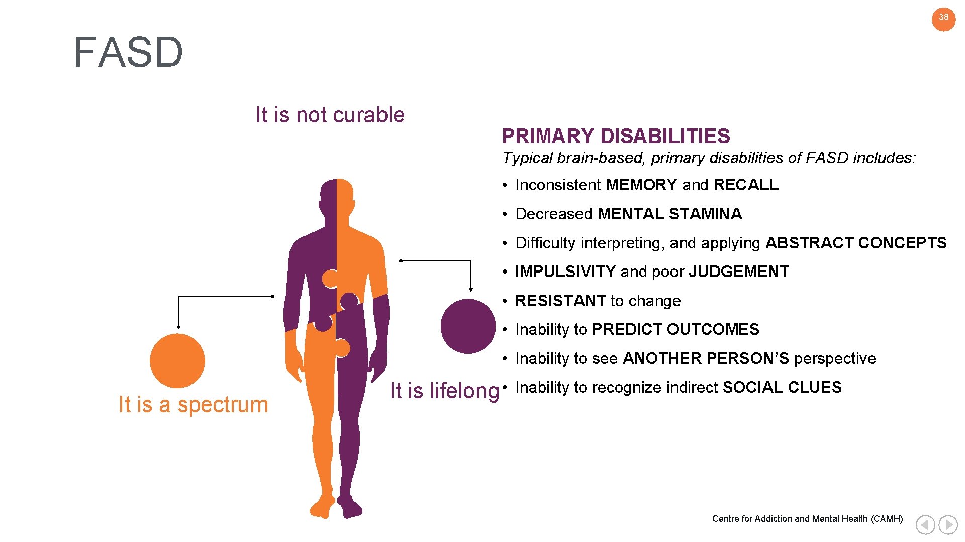 38 FASD 3 8 It is not curable PRIMARY DISABILITIES Typical brain-based, primary disabilities