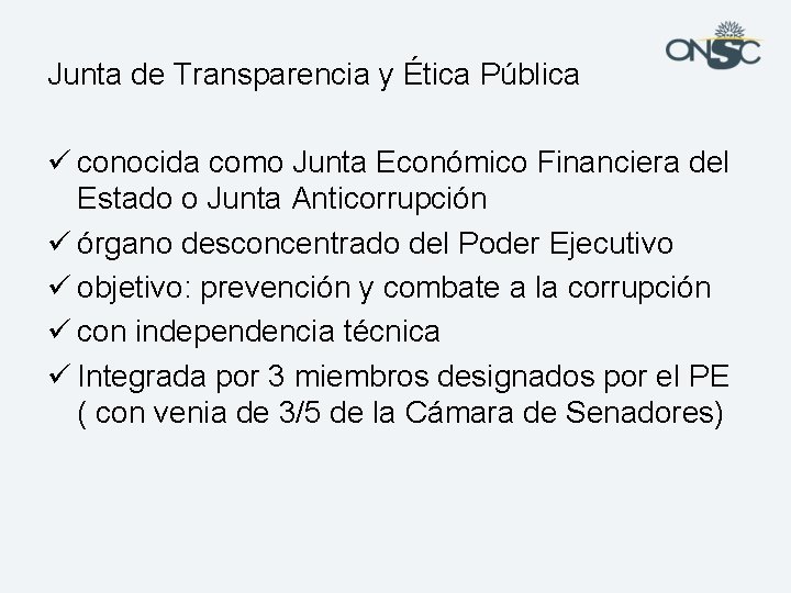 Junta de Transparencia y Ética Pública ü conocida como Junta Económico Financiera del Estado