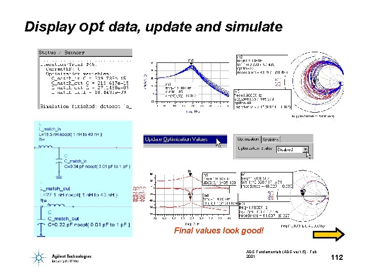 Display opt data, update and simulate Final values look good! ADS Fundamentals (ADS ver Display opt data, update and simulate Final values look good! ADS Fundamentals (ADS ver