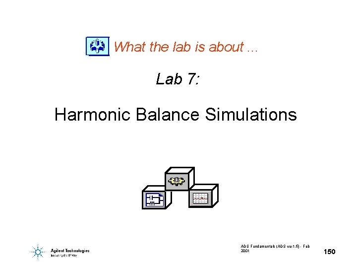 What the lab is about. . . Lab 7: Harmonic Balance Simulations ADS Fundamentals What the lab is about. . . Lab 7: Harmonic Balance Simulations ADS Fundamentals