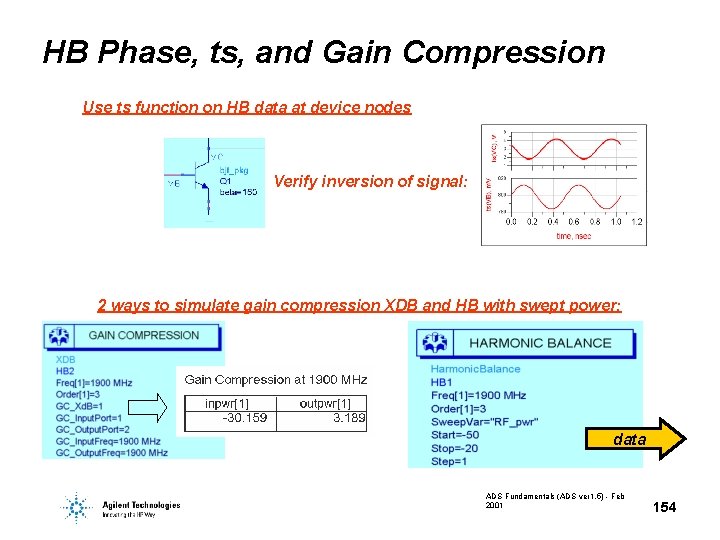 HB Phase, ts, and Gain Compression Use ts function on HB data at device HB Phase, ts, and Gain Compression Use ts function on HB data at device