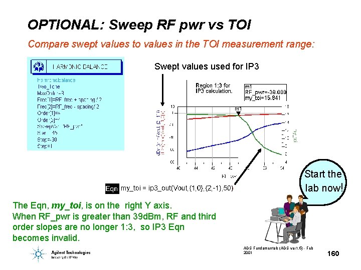 OPTIONAL: Sweep RF pwr vs TOI Compare swept values to values in the TOI OPTIONAL: Sweep RF pwr vs TOI Compare swept values to values in the TOI