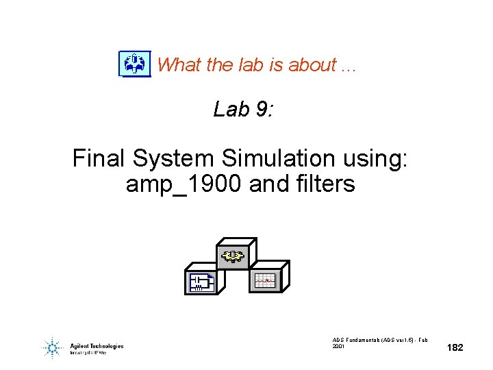 What the lab is about. . . Lab 9: Final System Simulation using: amp_1900 What the lab is about. . . Lab 9: Final System Simulation using: amp_1900