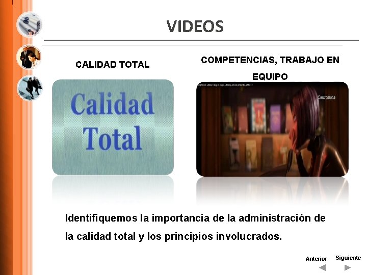 VIDEOS CALIDAD TOTAL COMPETENCIAS, TRABAJO EN EQUIPO Identifiquemos la importancia de la administración de