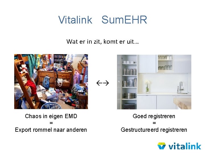 Vitalink Sum. EHR Wat er in zit, komt er uit… Chaos in eigen EMD